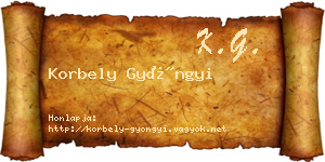 Korbely Gyöngyi névjegykártya